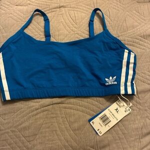 Adidas Royal Blue Sports Top with White Stripes
